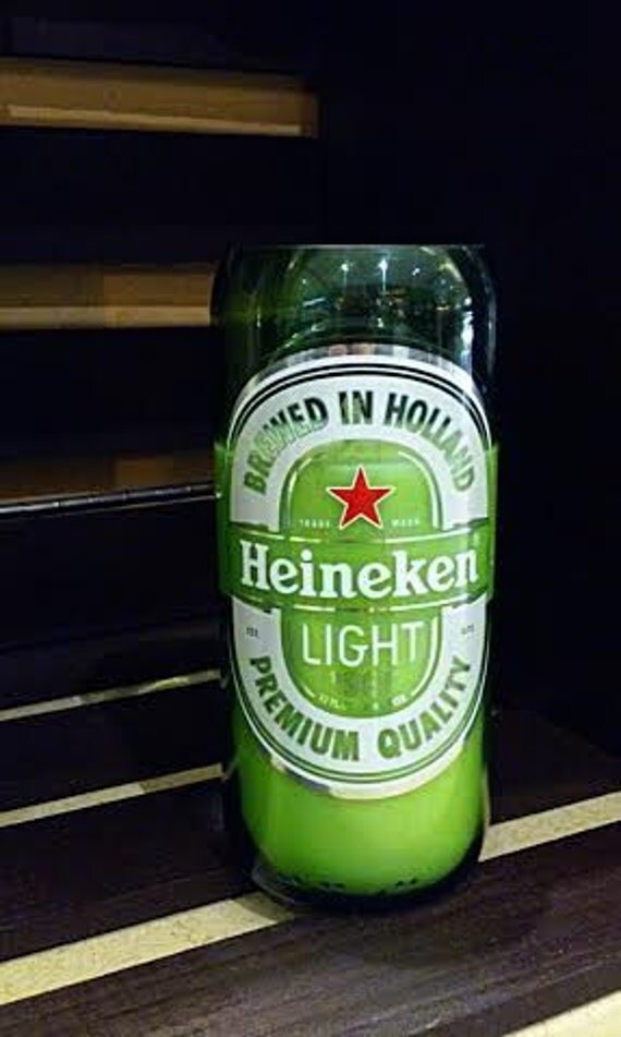 Green Heineken Light Beer Bottle All Natural Soy by LiquorWicks