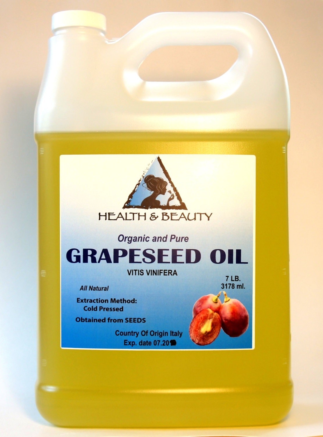7 Lb 1 gal GRAPESEED OIL ORGANIC Carrier Cold by HBOilsCenter