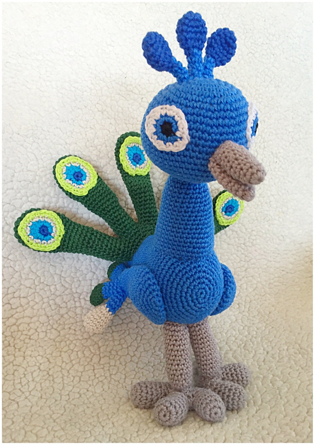 Peacock crochet pattern amigurumi crochet tutorial pdf file