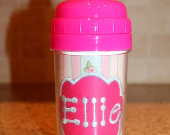 Shabby Chic Sippy Cup - Personalized w/ Monogram or Name - SIPPY or STRAW Top options