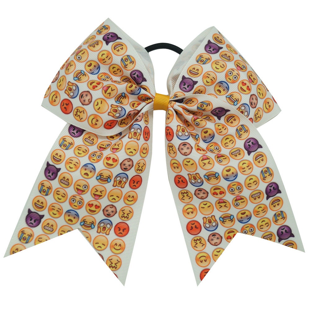 Emoji Cheer Bow Emoji Hair Bows Emoji Gift Emoji by Princessory