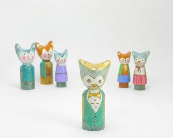 rustic fox peg dolls