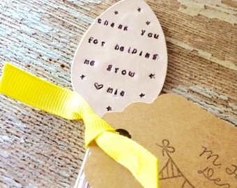 Thank you for helping me grow, Spoon plant marker, Custom teacher gift, Personalized teacher gift, Preschool teacher gift, Daycare gift,