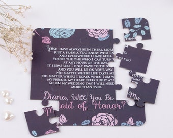 Will You Be My Maid of Honor Puzzle Invitation Maid of Honor Proposal Maid of Honor Gift Ask Maid of Honor Invitation