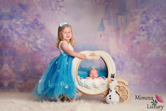Elsa Dress Princess Flower girl dress, Christmas tutu dress, sky blue bridesmaid dress, Elsa Frozen princess dress, crochet top tulle dress
