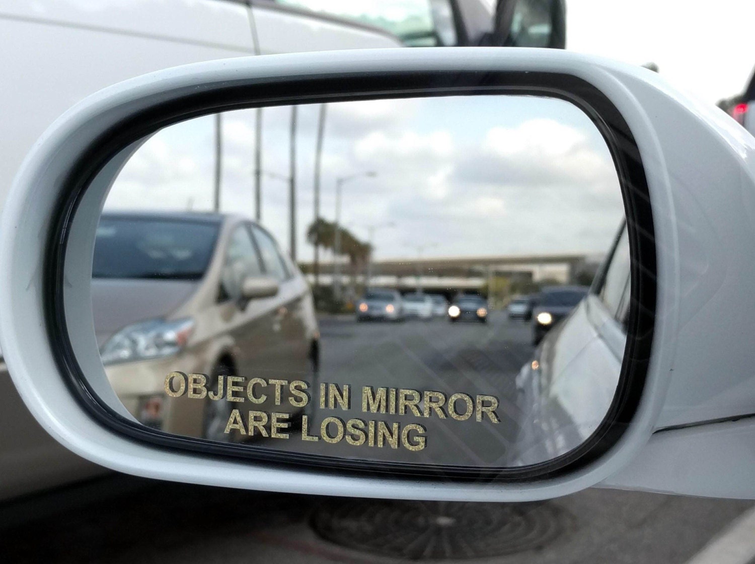 Objects In Mirror Are Losing Set of 2 Vinyl Decal Sticker