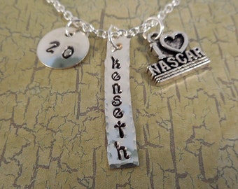 Matt Kenseth #20, Stock Car Racing, Hand Stamped Charm Necklace