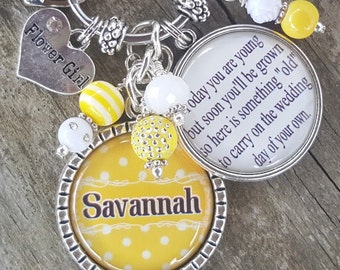 PERSONALIZED FLOWERGIRL GIFT, Personalized Flower Girl Gift, Personalized Flower Girl Necklace, Flower Girl Jewelry, Custom Flower Girl Gift