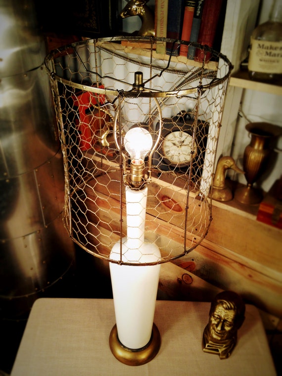 Big Farmhouse Table Lamp / Vintage White by HangarFortyEight