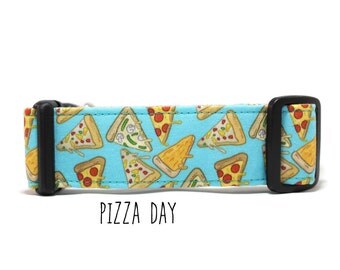Dog Collar, Pizza Dog Collar, Food Dog Collar, Funny Dog Collar, Boy Dog Collar, Girl Dog Collar (Upgrade to Metal Buckle or Martingale)