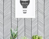 Herringbone Pattern Removable Wallpaper, Wall mural, Self Adhesive, Just Peel and stick/ Black and white print M204