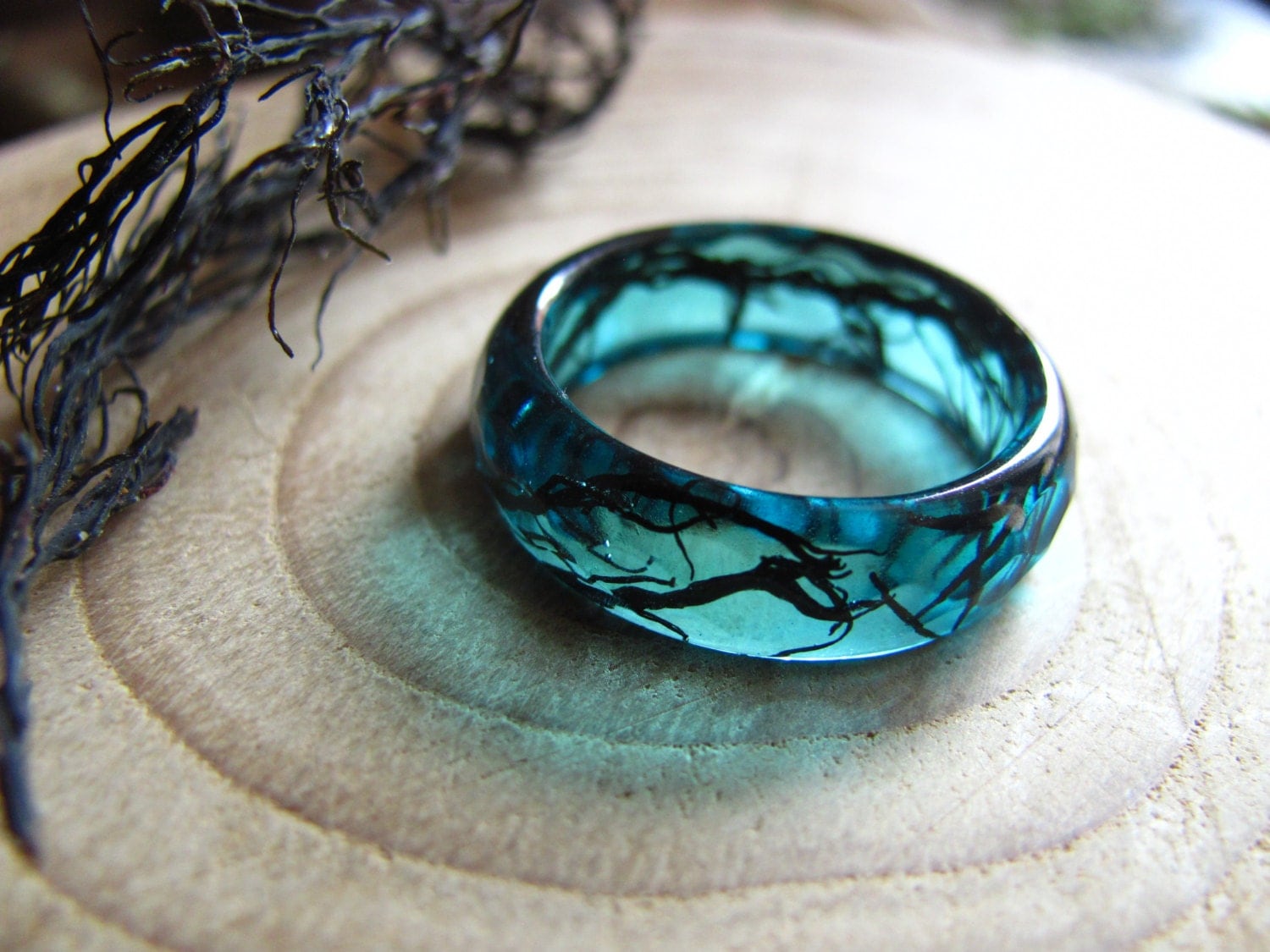 Mermaid Ring Ocean Resin ring Nature Ring Mermaid Jewelry