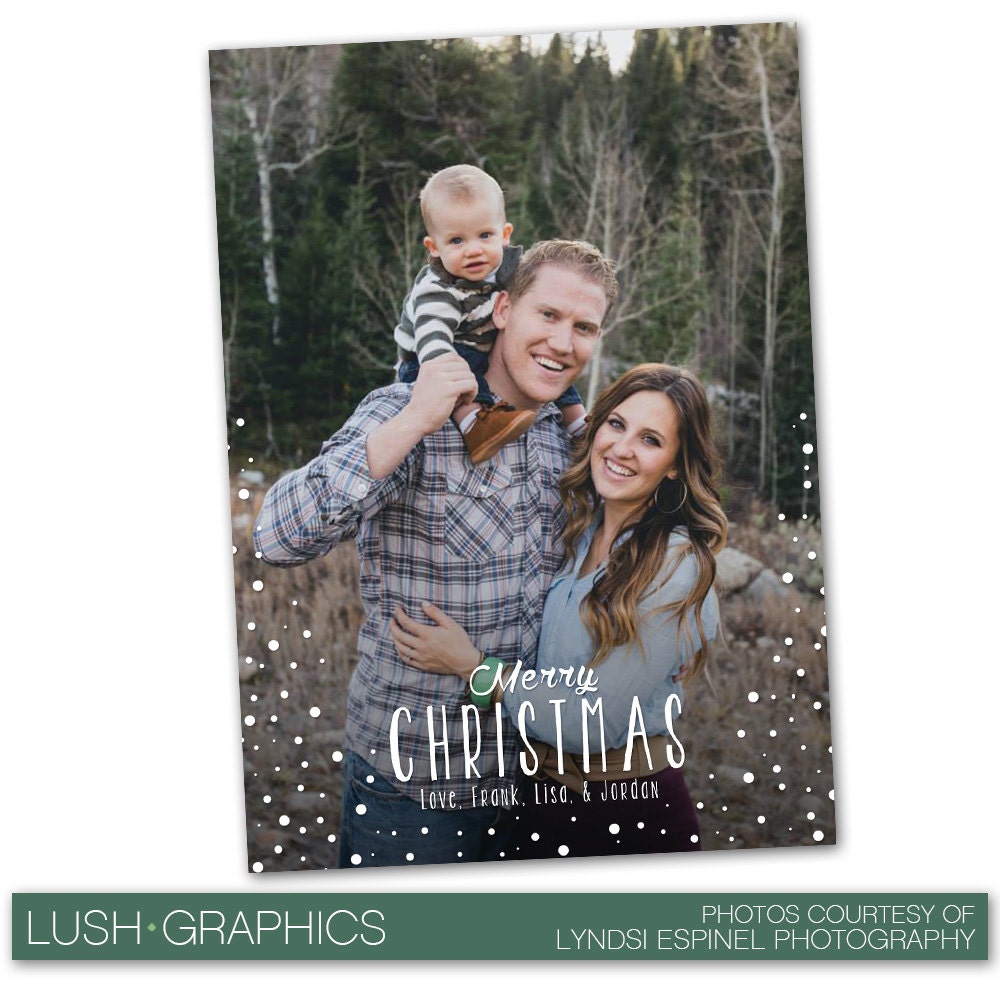 PSD Photoshop Template Family Christmas Holiday Card Template