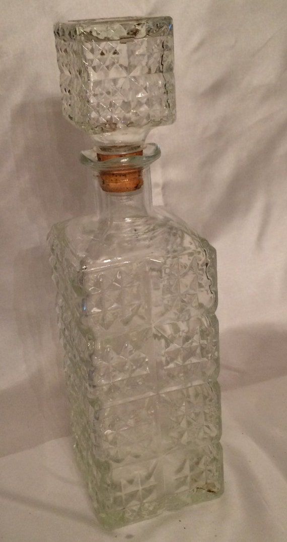Clear Glass Liquor Bottle