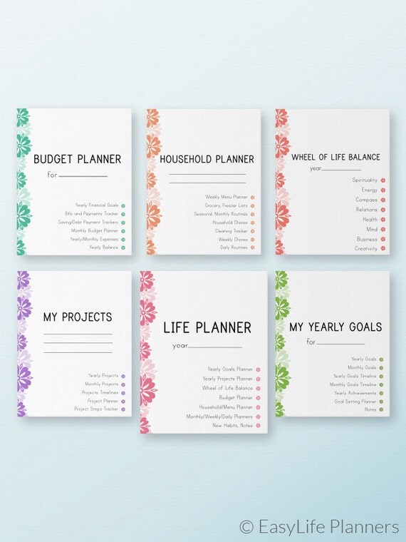 LIFE PLANNER Printable Erin Condren Inserts by EasyLifePlanners