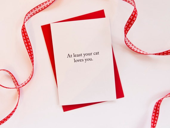 At Least your Cat Loves You - Valentine's Day Card