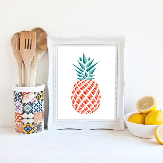 Geometric Pineapple Pineapple Print Geometric Bright Print