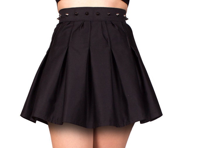 Black skirt high waisted skirt gothic skirt by VrolokClothing