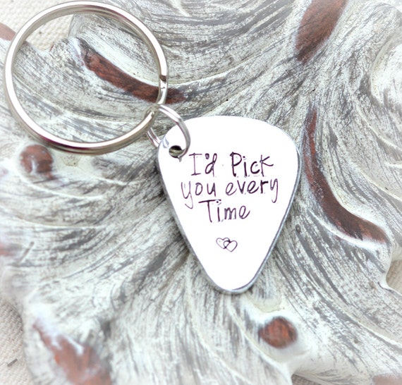 personalized keychain I'd pick you every time gift for