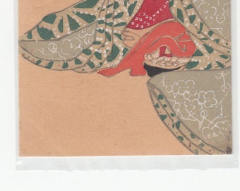 Japan Superb Hand Painted Postcard With Dog?