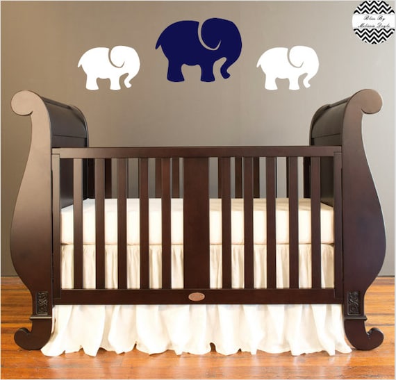 Nursery Wall Elephant Decal Set Of 3 Boys Nursery By Melsbliss