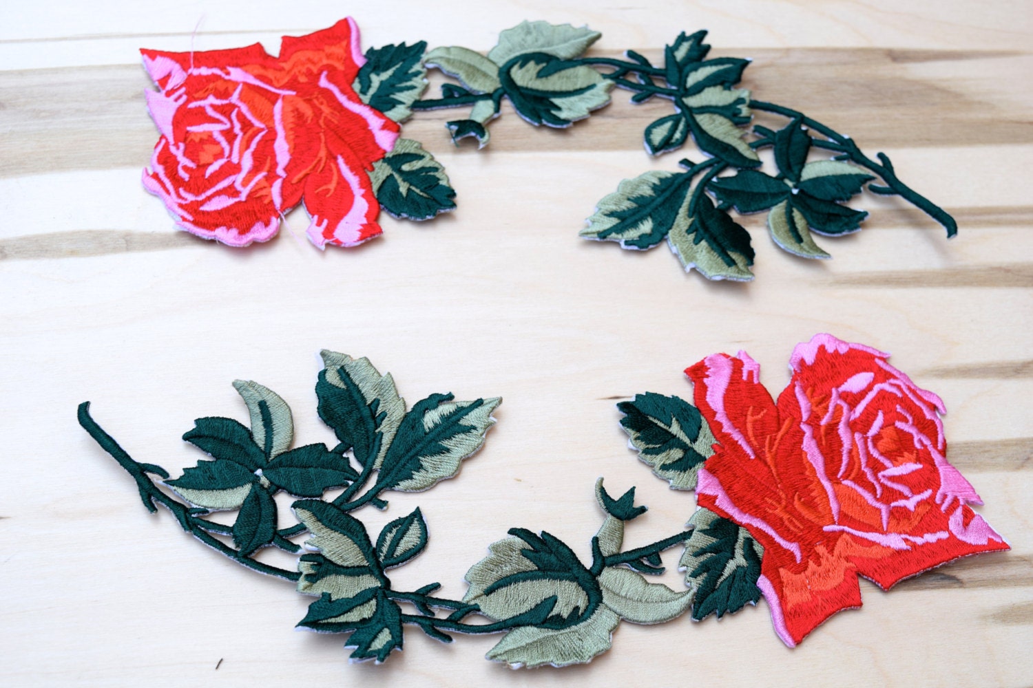 2 red rose embroidery patches classically timeless embroidery 2 red rose embroidery patches classically timeless embroidery