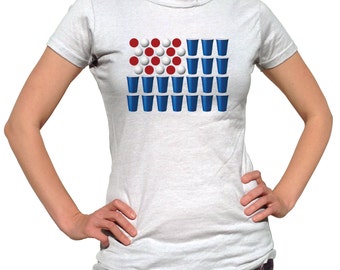4th of July Shirt Women - 4th Of July Outfit - Beer Pong Shirt - Funny Tee - Fourth Of July Shirt - Patriotic Shirt - American Flag Clothing