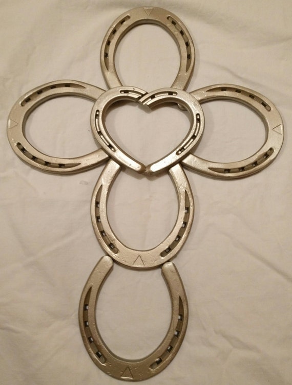 Items similar to Heart Horseshoe Cross on Etsy