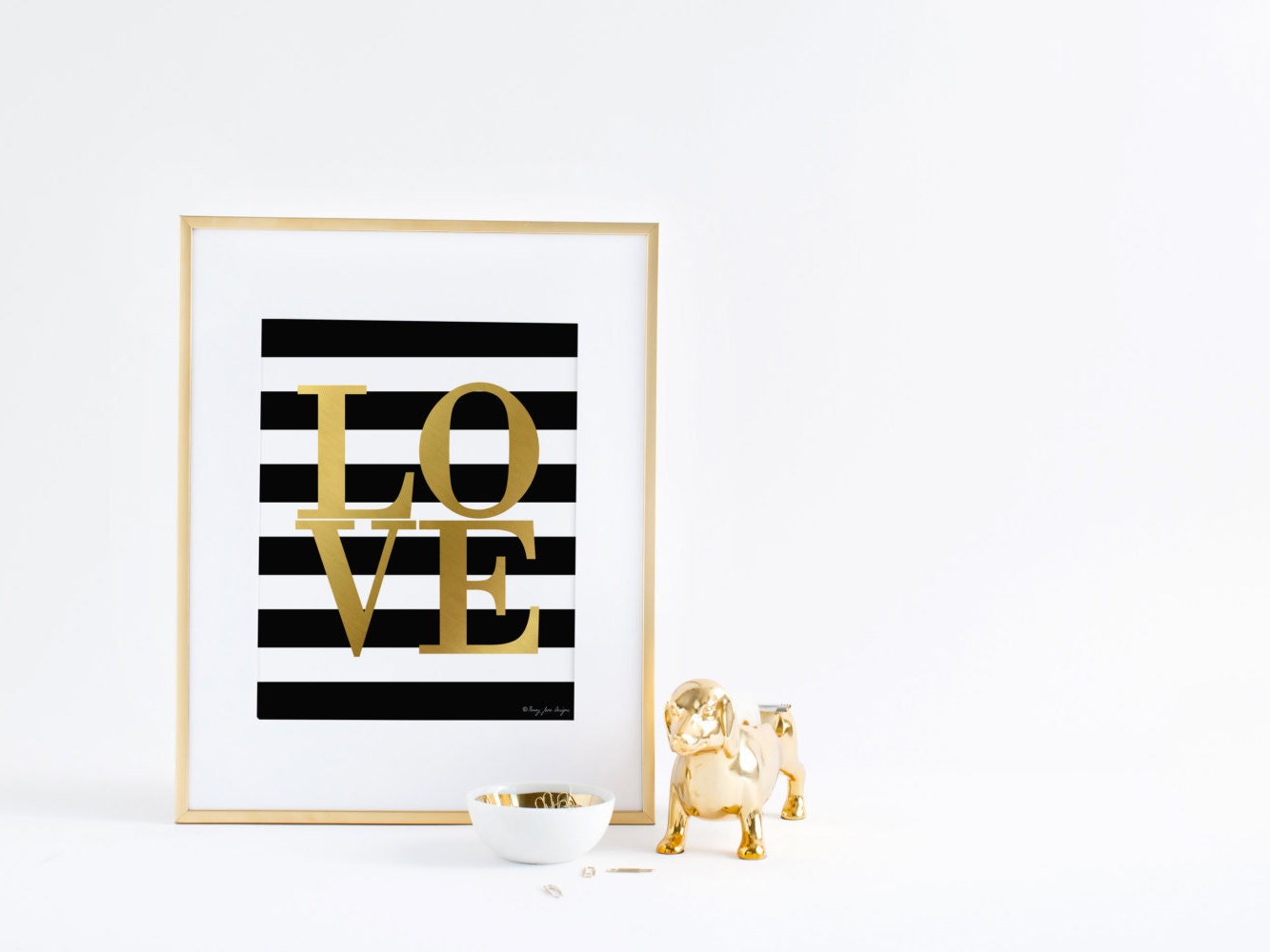 Gold Love Art Print Gold Love Sign Nursery Decor Wall Art