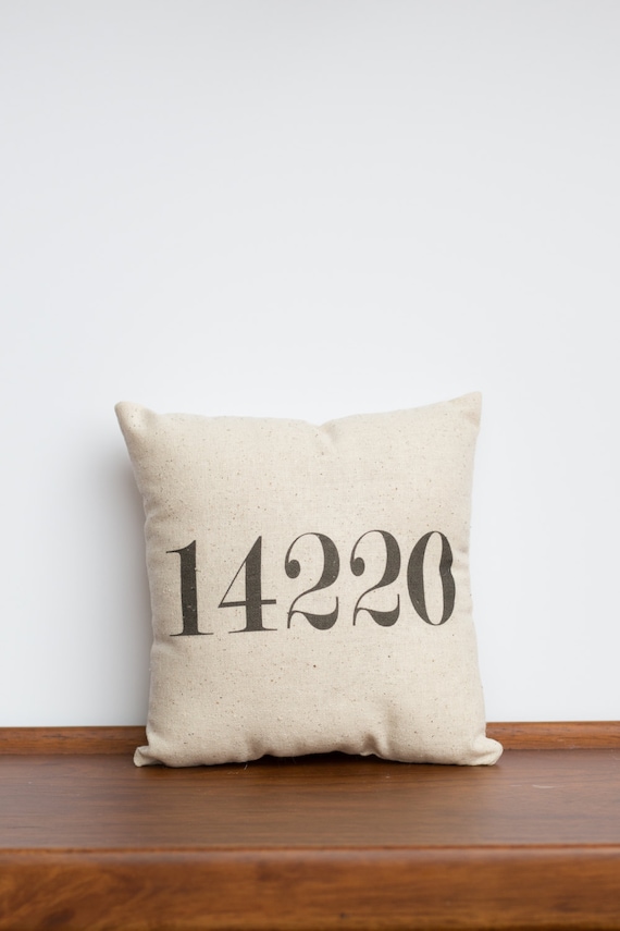 Customized Zip Code Number Pillow Hometown Accent by cayteelynn