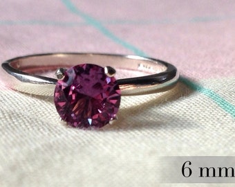 6mm alexandrite ring color change alexandrite engagement ring sterling promise ring silver wedding - Alexandrite Wedding Ring 6mm alexandrite ring color change alexandrite engagement ring sterling promise ring silver wedding - Alexandrite Wedding Ring