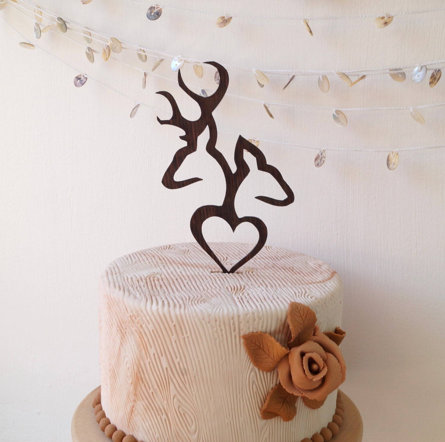 Deer cake topper wedding cake topper buck and doe wedding