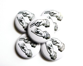 Sign Language Pin, Hi Pinback Button, ASL Pin Badge, Sign Language Gift, Hi Pin, ASL Gift, Deaf Button, Hearing Impaired Awareness
