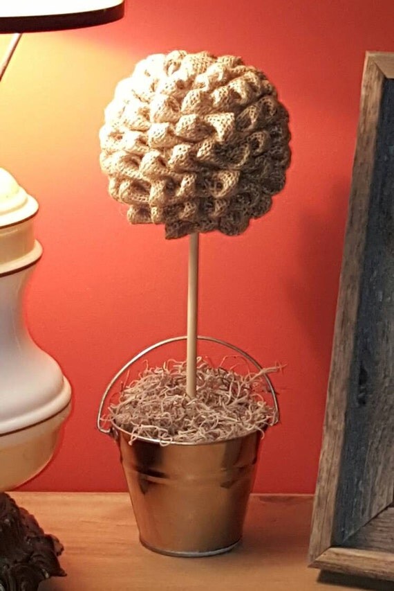 Burlap Topiary Tree Kissing Ball Wedding by BurlapBallCreations