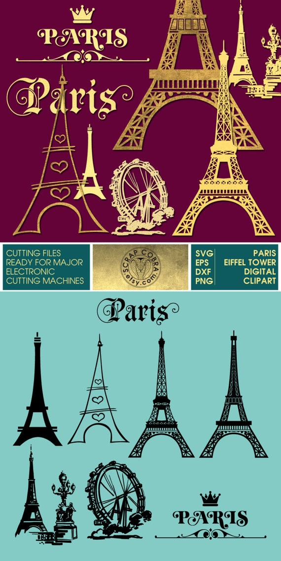 Download Paris Eiffel Tower Clip Art Digital Downloads SVG by ScrapCobra