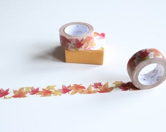 Autumn Leaves Washi Tape, Maple Leaf Washi Tape, Orange Washi Tape, Halloween Washi Tape (NT-170)