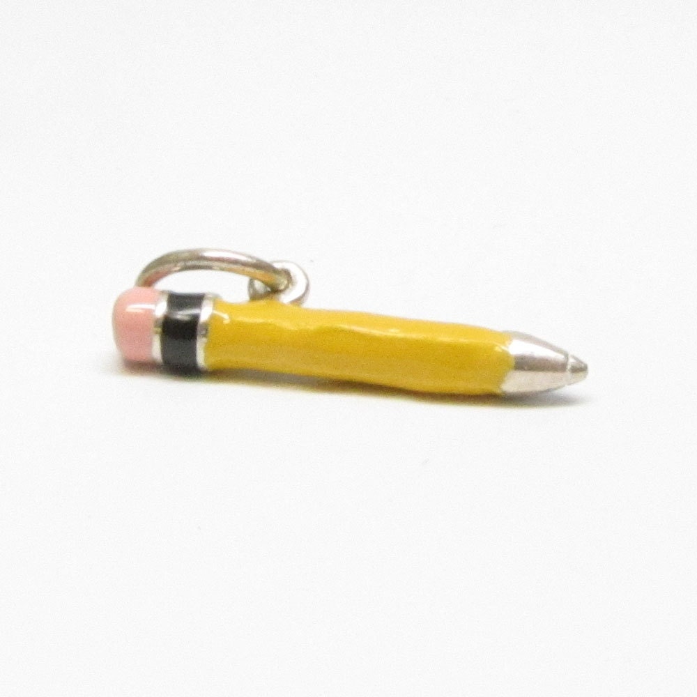 PENCIL Charm Pencil Necklace Pendant Sterling Silver Charms