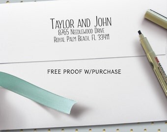 Return Address Stamp - Simple and Clean Handwriting Font. (Handlettered font) Handle or Self-Inking Return Address Stamp (20467) 2 1/2 X 1