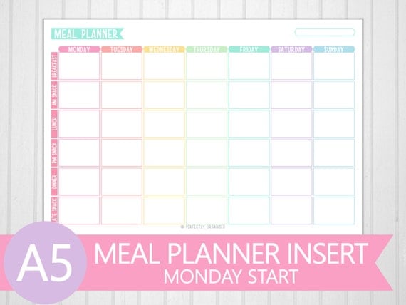 a5 meal planner printable free