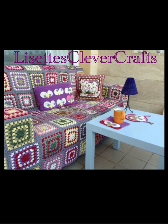 Handmade Crochet Sofa Covers. Made to by LisettesCleverCrafts