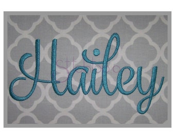 Hailey 4 Monogram Set LARGE - 3.5" 4.5" 5.5" - Machine Embroidery Fonts - Script Monogram Fonts for Embroidery - Instant Download 11 Formats