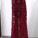Burgundy red Guipure lace fabric with sequins floral