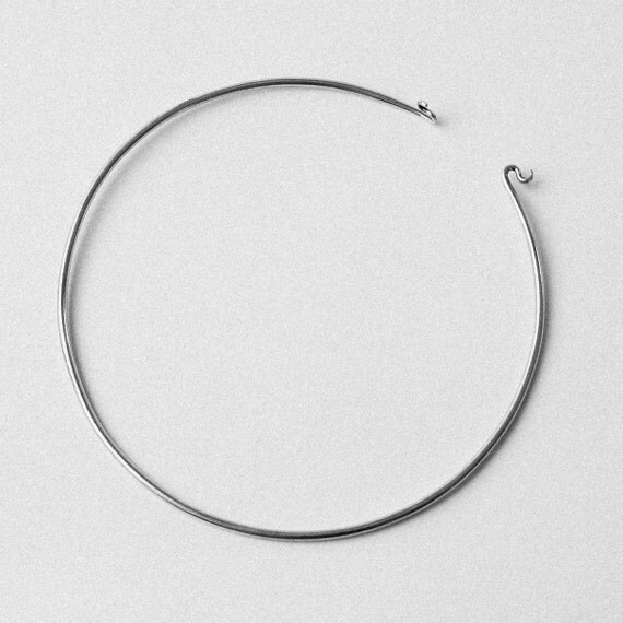 925 Solid silver HANDMADE choker hook closure simple and