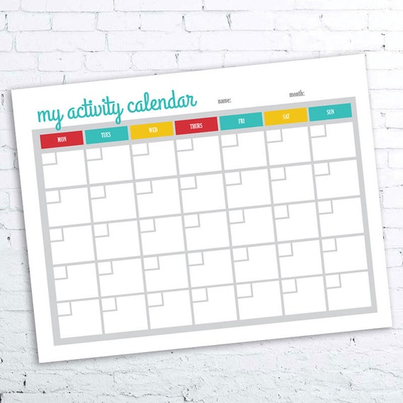 Printable Activity Calendar