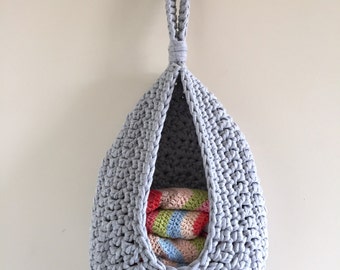 Hanging storage, crochet basket, toy storage, bathroom organiser