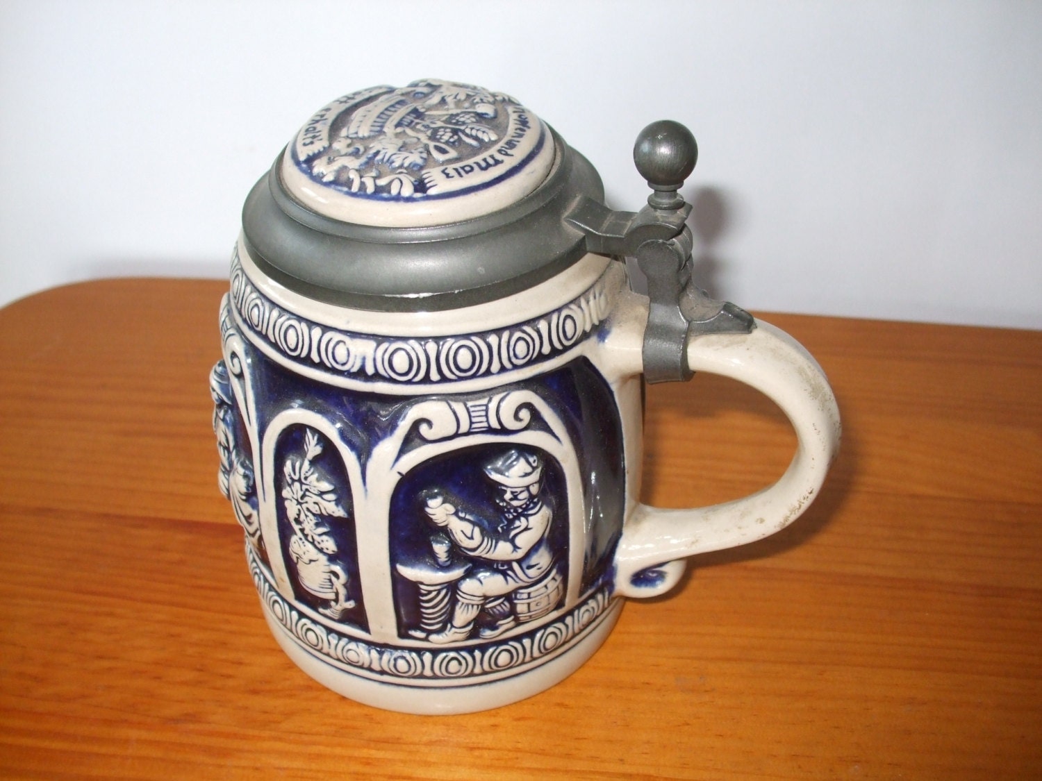 West Germany Blue and White beer stein by ColmenarCollectables