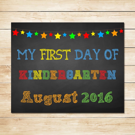 Items Similar To First Day Of Kindergarten Photo Prop Sign Chalkboard
