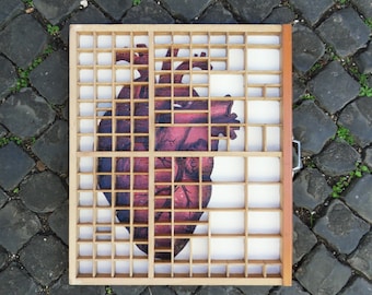 Heart in a drawer – Decorative Letter press drawer