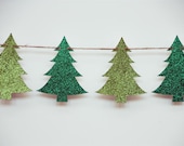 Christmas tree garland, Christmas tree Banner, Holiday Banner, Christmas decoration, Christmas Glitter Garland