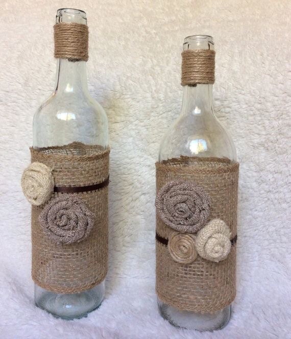 burlap wine bottle